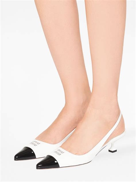 miu miu patent leather pumps sparkle sole|Black/White Patent leather pumps .